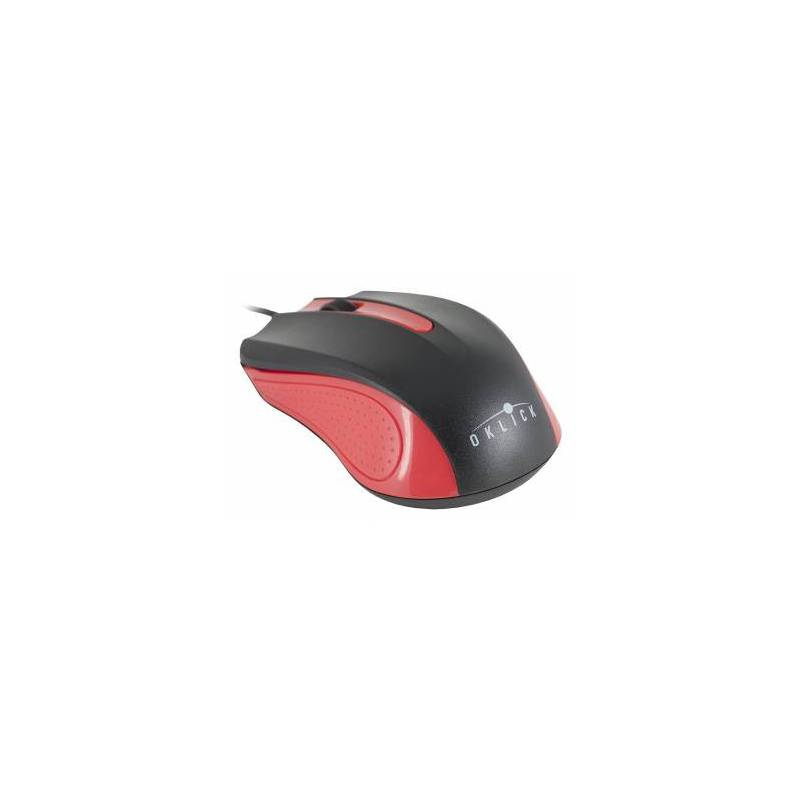 Мышь Oklick 225M черный, красный оптическая (1200dpi) USB (2but) главное фото