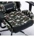 Кресло компьютерное  "Military GM-140", две подушки, экокожа, черное с рисунком милитари, 532802. Фото товара с разных ракурсов.