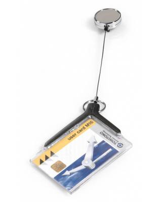 Держатель для пропуска Durable 8307-58 CARD HOLDER DELUXE PRO 54х85мм серый (упак.:10шт)