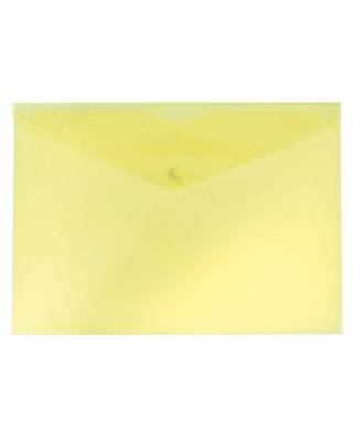 Конверт на кнопке Бюрократ -PK803AYEL A4 пластик 0.18мм желтый