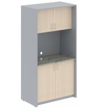 Шкаф для посуды SCB 120.2 Бук Тиара /Металлик 1030х600х2000 (фасады с L- образной фрезеровкой)