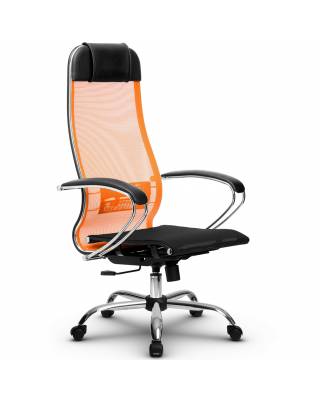 Эргономичное кресло руководителя Метта комплект 4 черно-оранжевое ch