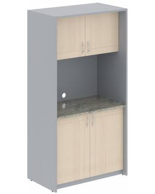 Шкаф для посуды SCB 120.2 Бук Тиара /Металлик 1030х600х2000 (фасады с L- образной фрезеровкой) главное фото