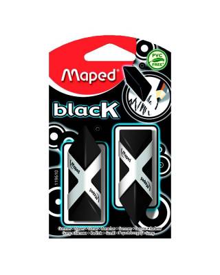 Ластик Maped Black Pyramide треугольной формы черный в картонном футляре новая формула 2 штуки