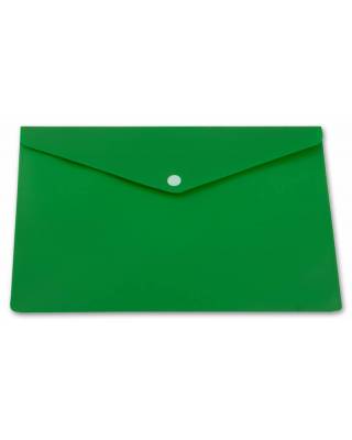 Конверт на кнопке Бюрократ -PK804A5NGRN A5 непрозрачный пластик 0.18мм зеленый