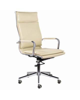 Кресло офисное  PREMIUM "Kayman EX-532", экокожа, хром, бежевое, 532544