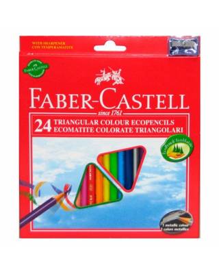 Карандаши цветные Faber-Castell Eco 120524 24цв. точилка карт.кор.