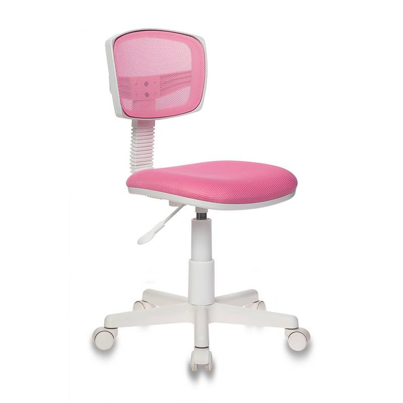 Кресло детское Бюрократ CH-W299/PK/TW-13A спинка сетка розовый TW-06A TW-13A (пластик белый) главное фото