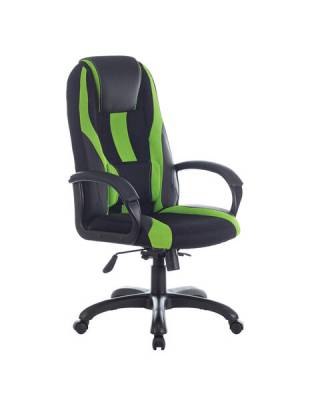 Кресло компьютерное  PREMIUM "Rapid GM-102", НАГРУЗКА 180 кг, экокожа/ткань, черное/зеленое, 532419, GM-102_532419
