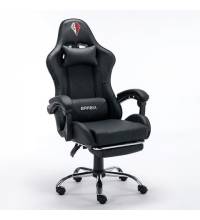 Кресло компьютерное  "Dexter GM-135", подножка, две подушки, экокожа, черное, 532800