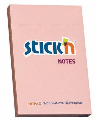 Блок самоклеящийся бумажный Stick`n 21145 51x76мм 100лист. 70г/м2 пастель розовый