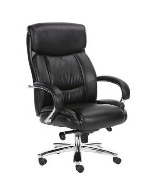 Кресло офисное  PREMIUM "Direct EX-580", хром, рециклированная кожа, черное