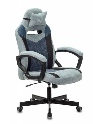 Кресло игровое геймерское Бюрократ VIKING 6 KNIGHT BL FABRIC синий крестовина металл