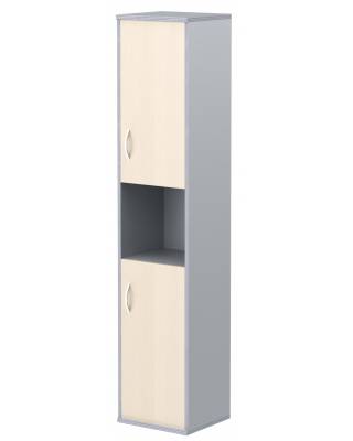 Шкаф колонка с комплектом глухих малых дверей СУ-1.5(R) Клен/Металлик 406*365*1975