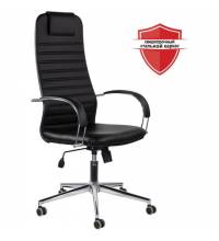 Кресло офисное  "Pilot EX-610 CH" premium, хром, кожзам, черное