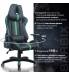 Кресло компьютерное  "GT Carbon GM-120", две подушки, экокожа, черное/зеленое, 531929. Фото товара с разных ракурсов.