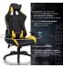 Кресло компьютерное  "GT Master GM-110", две подушки, экокожа, черное/желтое, 531927. Фото товара с разных ракурсов.