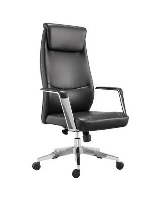 Кресло офисное  PREMIUM "Jazz EX-757", синхромеханизм, алюминий, экокожа, черное, 532489