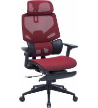 Кресло Cactus CS-CHR-MC01-RD красный сет./эко.кожа с подголов. крестов. пластик подст.для ног