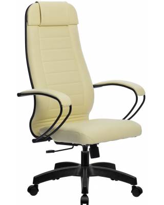 Кресло руководителя МЕТТА Комплект 28 пластик бежевое (перфорированная кожа)