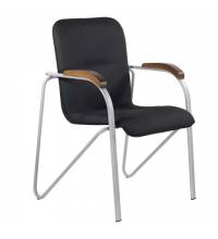 Кресло для приемных и переговорных BRABIX "Samba CF-106 BOX-2", серый, орех (D-8), черный, разобрано, 532763