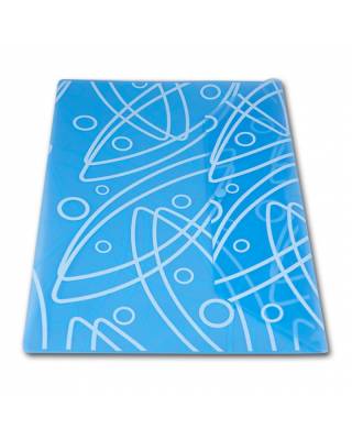 Конверт на кнопке Бюрократ -GA801BLUE A4 с рисунком "Galaxy" пластик 0.18мм синий