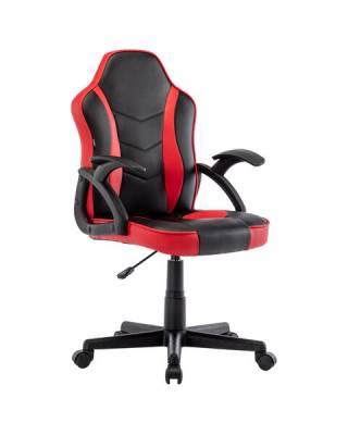 Кресло компьютерное  "Shark GM-203", экокожа, черное/красное, 532512