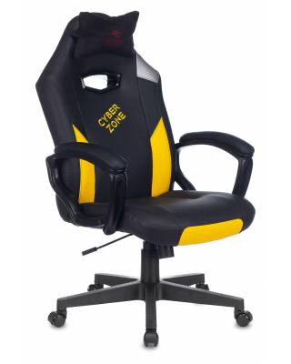 Кресло игровое Zombie HERO CYBERZONE черный/желтый искусственная кожа с подголов. крестовина пластик