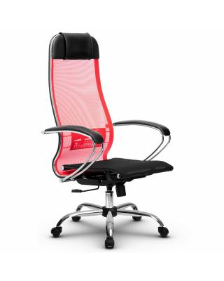 Эргономичное кресло руководителя Метта комплект 4 черно-красное ch