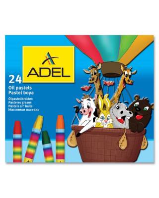 Мелки масляной пастели Adel Colour 428-0867-000 шестигранные 11.5мм 24цв. карт.коробка