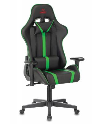 Кресло игровое геймерское Бюрократ VIKING ZOMBIE A4 GN черный/зеленый искусственная кожа
