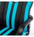 Кресло компьютерное  "Stripe GM-202", экокожа, черное/голубое, 532509. Фото товара с разных ракурсов.