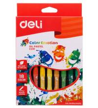 Масляная пастель Deli EC20110 Color Emotion шестигранные 18цв. картон.кор./европод.