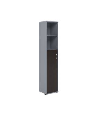 Шкаф колонка с глухой средней дверью СУ-1.6(L) Венге/Металлик 406*365*1975 