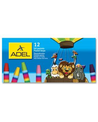 Мелки масляной пастели Adel Colour 428-0837-000 шестигранные 11.5мм 12цв. карт.коробка