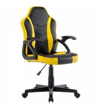 Кресло компьютерное BRABIX Shark GM-203, экокожа, черное/желтое, XXXXXX, 532514