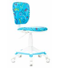 Кресло детское CH-W204/F голубой Sticks 06 крестовина пластик подст.для ног пластик белый