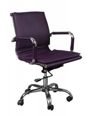 Кресло руководителя Бюрократ CH-993-Low/purple низкая спинка фиолетовый искусственная кожа крестовина хром