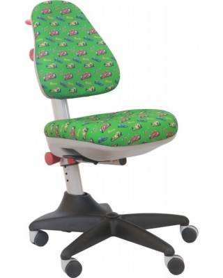Детское кресло бюрократ KD-2 (машинки на зеленом фоне)
