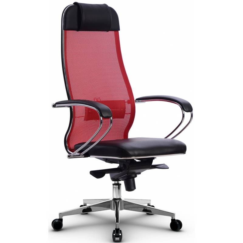 Эргономичное кресло руководителя Samurai Comfort - 1.01 черно-красное главное фото
