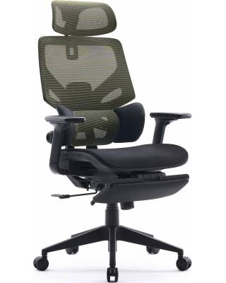 Кресло Cactus CS-CHR-MC01-LGNBK салатовый сиденье черный сетка/ткань с подголов. крестов. пластик подст.для ног главное фото