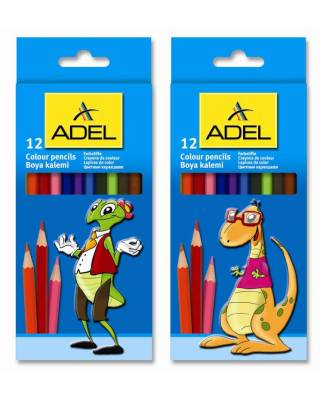 Карандаши цветные Adel Colour 211-2315-007 шестигранные d=3мм 12цв. 2 дизайна упаковки коробка/европод.