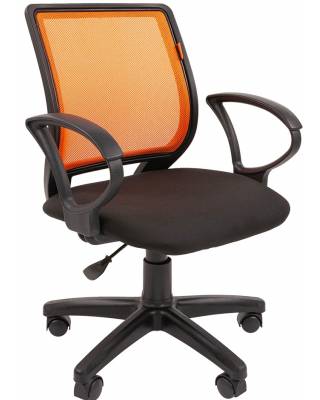 Кресло chairman 699 (Черно-оранжевый текстиль + сетка)