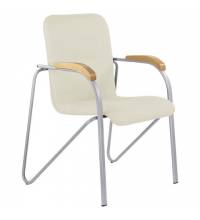 Кресло  "Samba CF-104", серый каркас, накладки "бук", кожзам бежевый, собрано, 532760