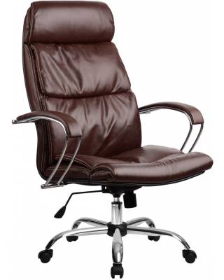Кресло руководителя LK-15CH_№723 (Натуральная перфорированная коричневая кожа)