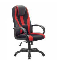 Кресло компьютерное  PREMIUM "Rapid GM-102", НАГРУЗКА 180 кг, экокожа/ткань, черное/красное, 532107