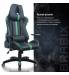 Кресло компьютерное  "GT Carbon GM-120", две подушки, экокожа, черное/зеленое, 531929. Фото товара с разных ракурсов.