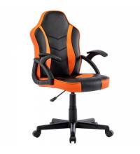Кресло компьютерное  "Shark GM-203", экокожа, черное/оранжевое, 532513
