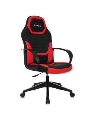 Кресло компьютерное  "Alpha GM-018", ткань/экокожа, черное/красное, 532637, GM-018_532637
