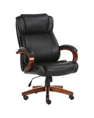Кресло офисное  PREMIUM "Magnum EX-701", дерево, рециклированная кожа, черное, 531827